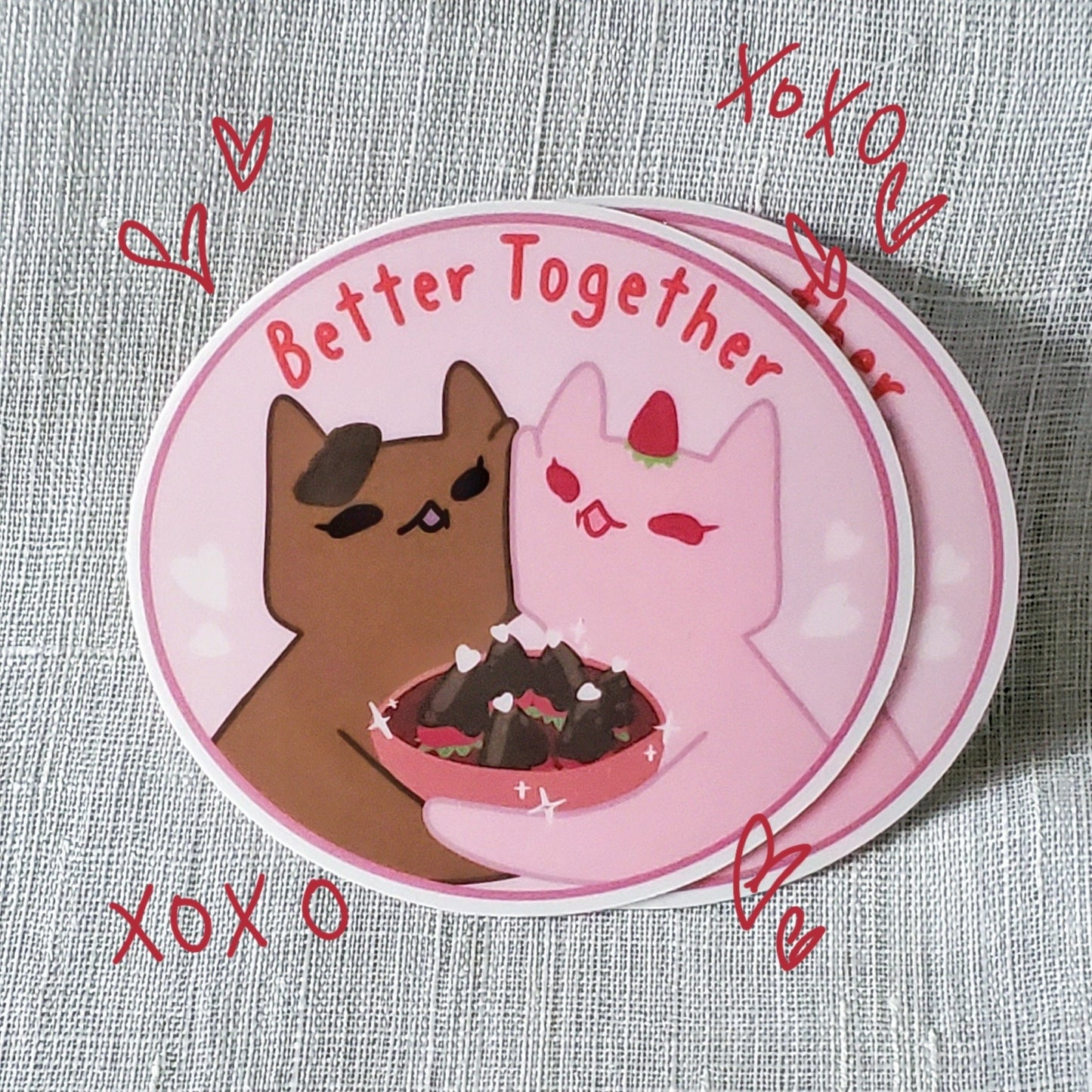 Better Together Sticker - CrybabyCat Studio