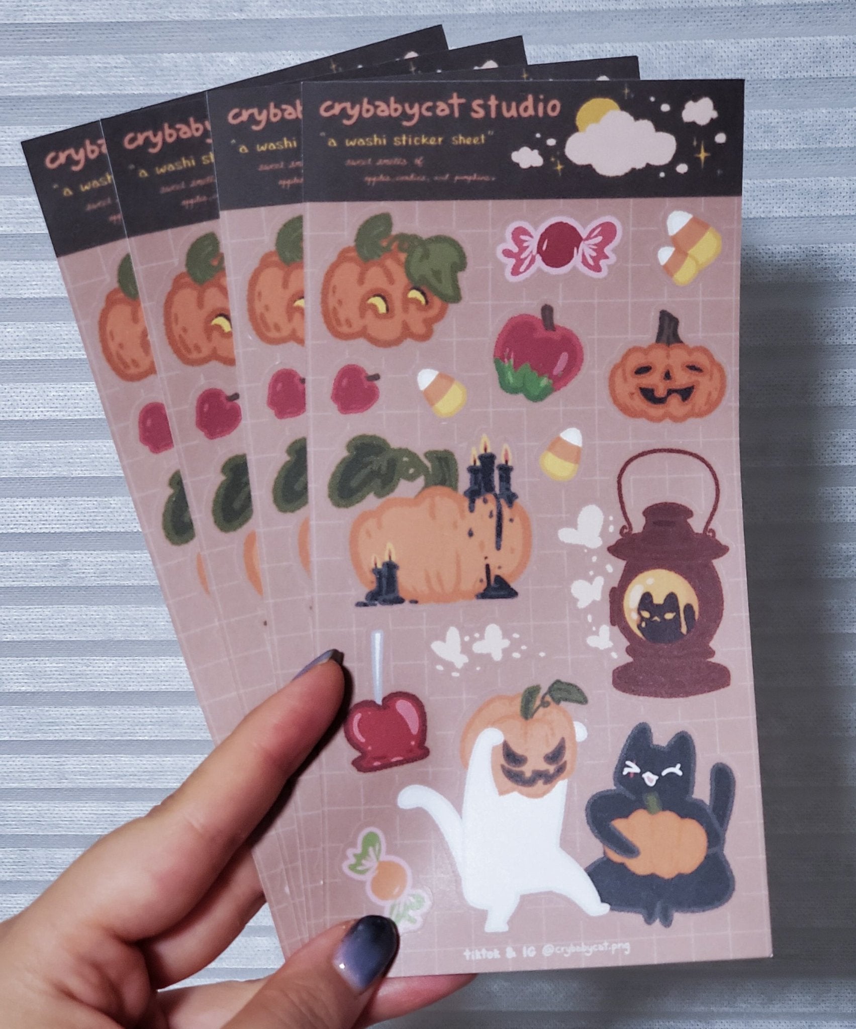 Pumpkin Fest π - Washi Sticker Sheet - CrybabyCat Studio
