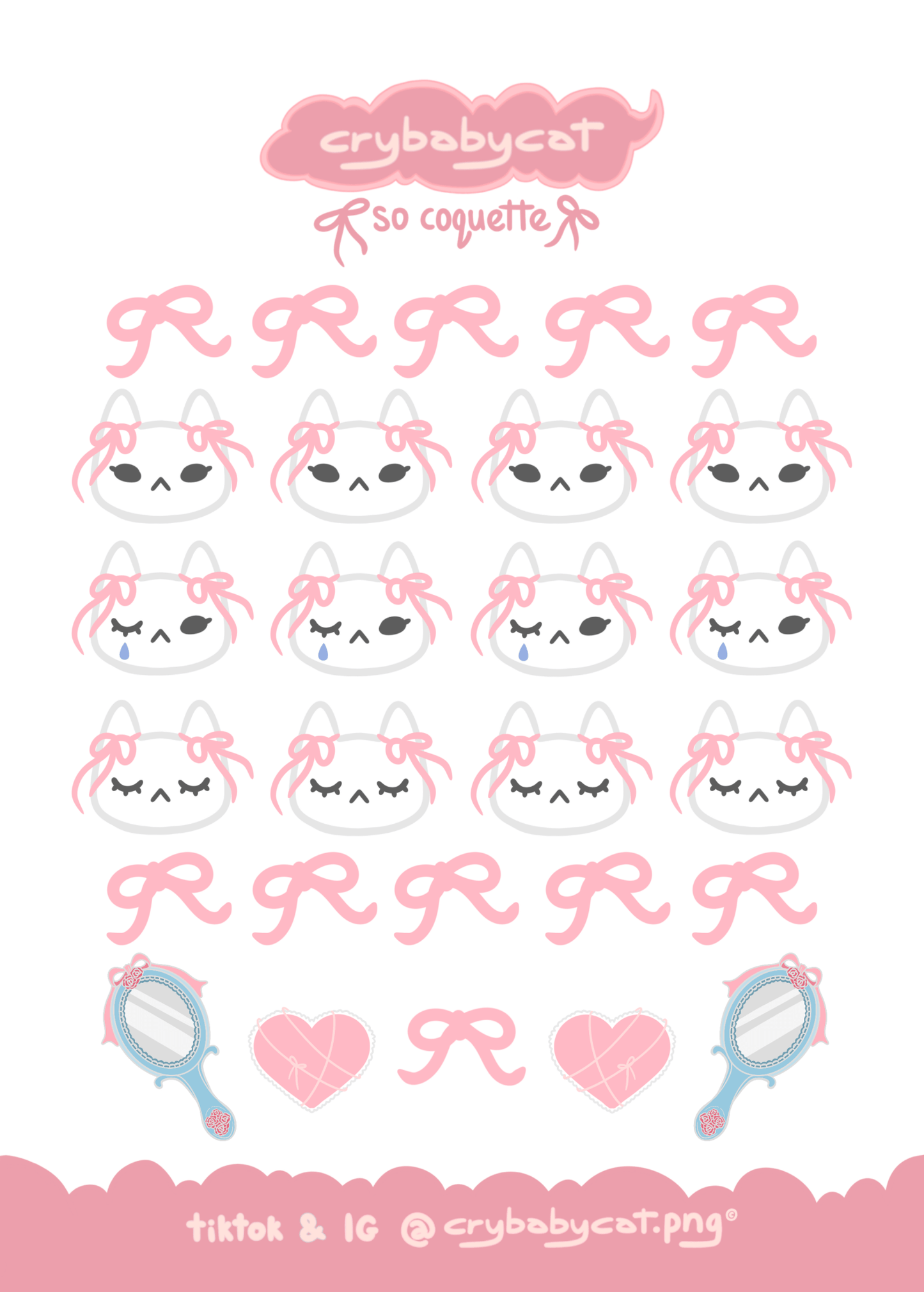 π So Coquette π Mini Sticker Sheets - CrybabyCat Studio
