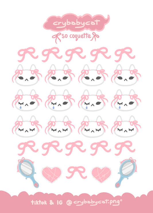 π So Coquette π Mini Sticker Sheets - CrybabyCat Studio