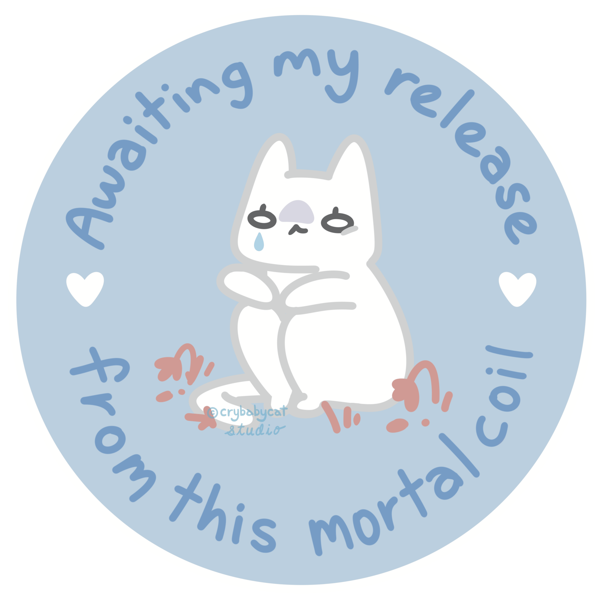 Awaiting My Release Sticker – CrybabyCat Studio