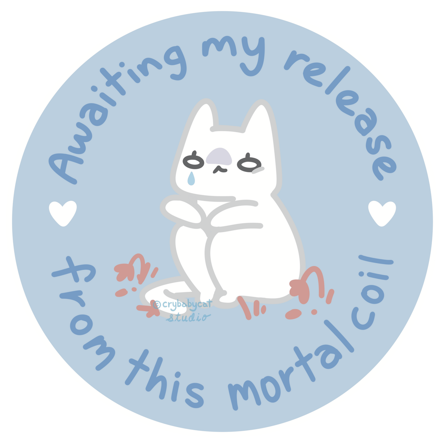 Awaiting My Release Sticker - CrybabyCat Studio