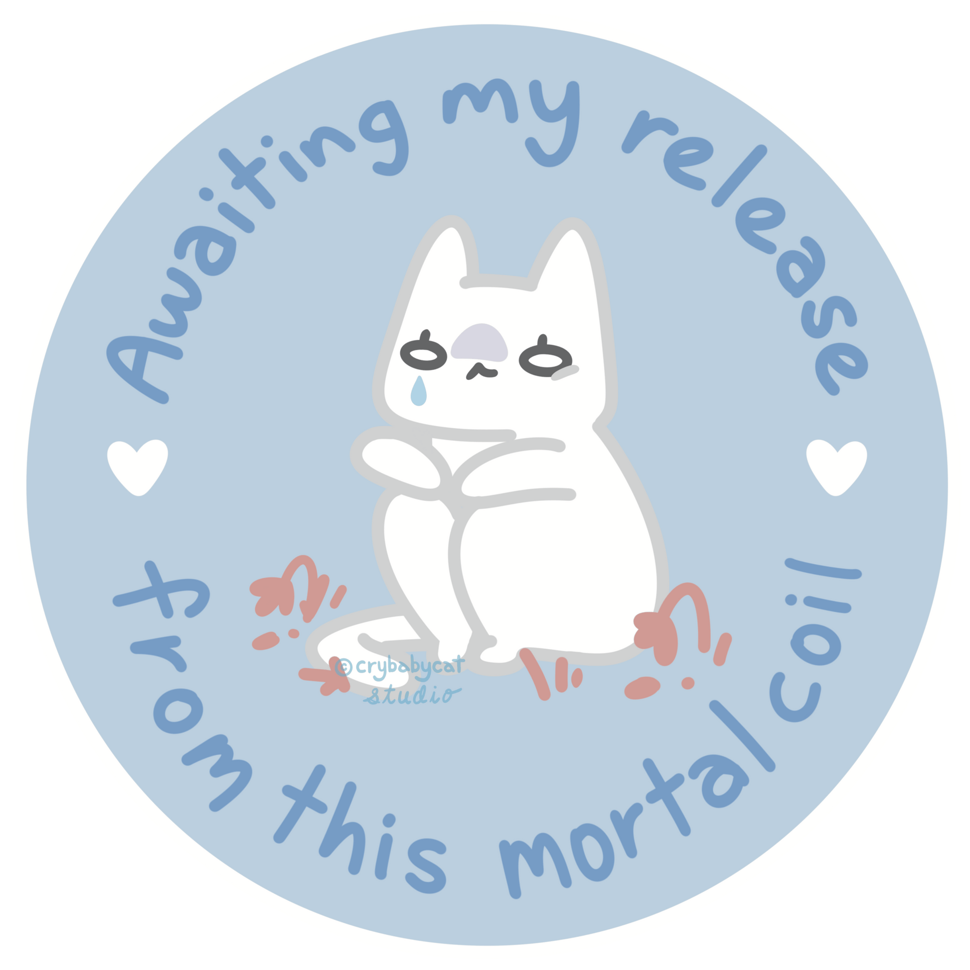 Awaiting My Release Sticker - CrybabyCat Studio