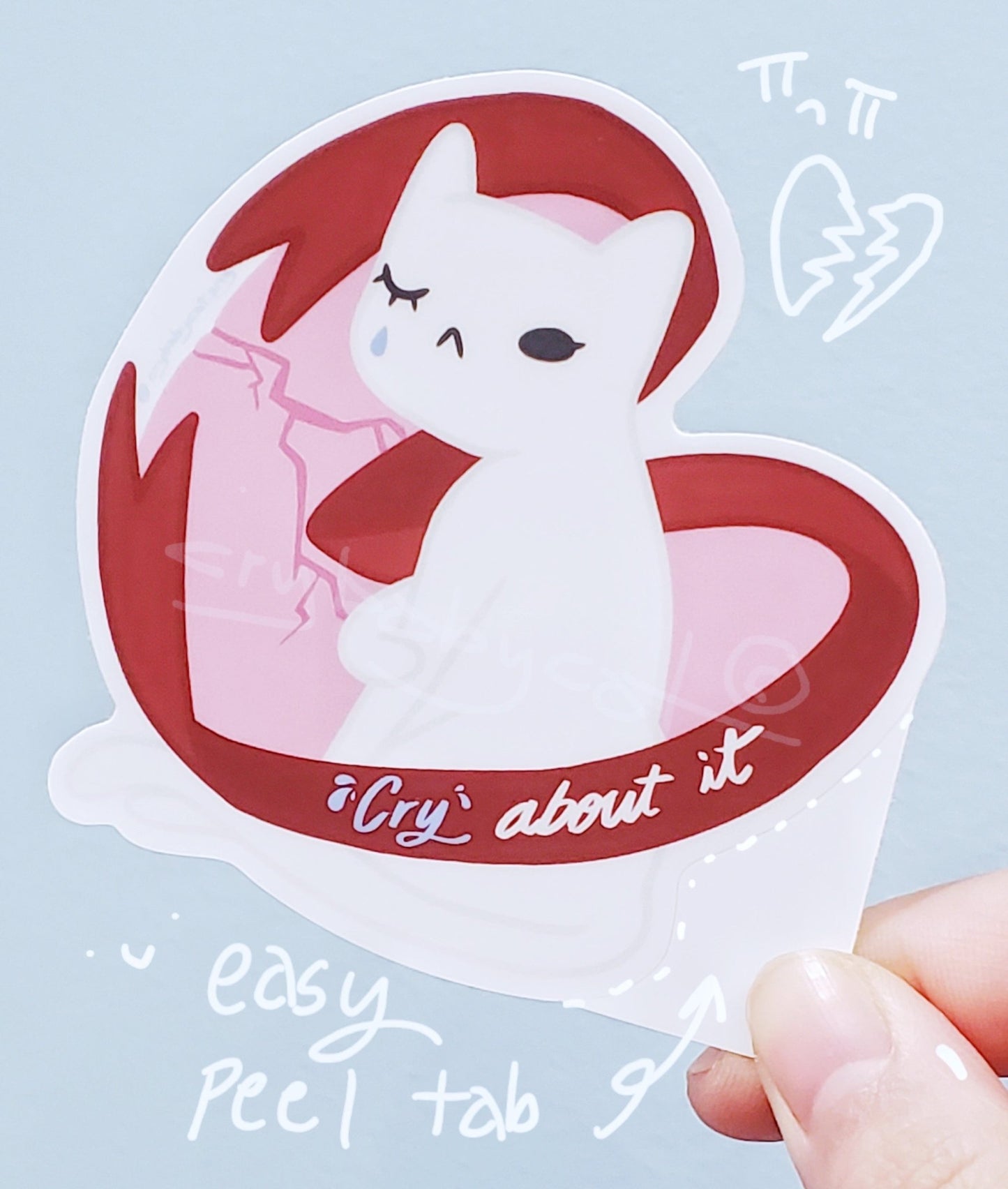 Cry About It Sticker - CrybabyCat Studio