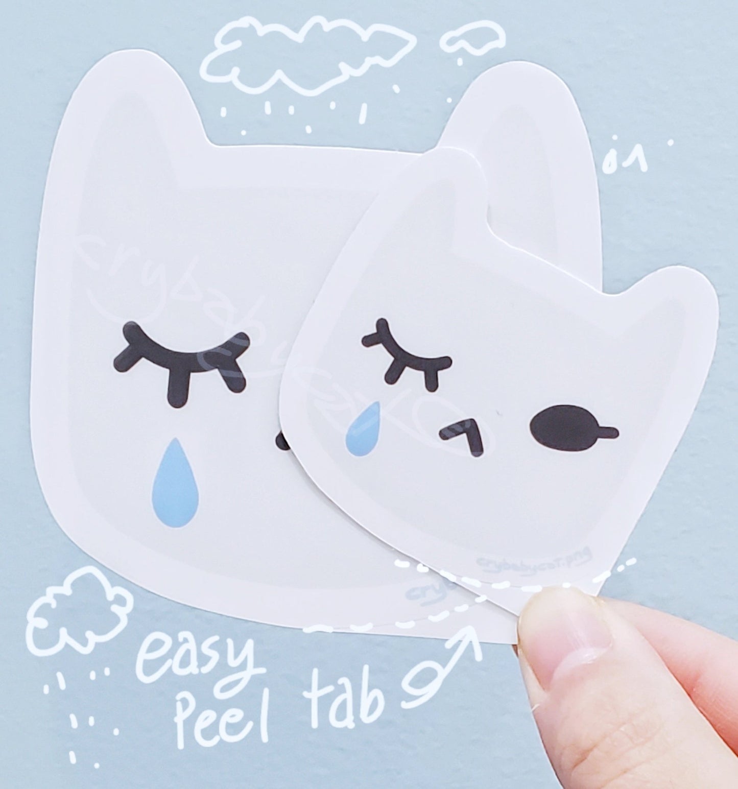 It's Bebi's Face! Sticker - CrybabyCat Studio