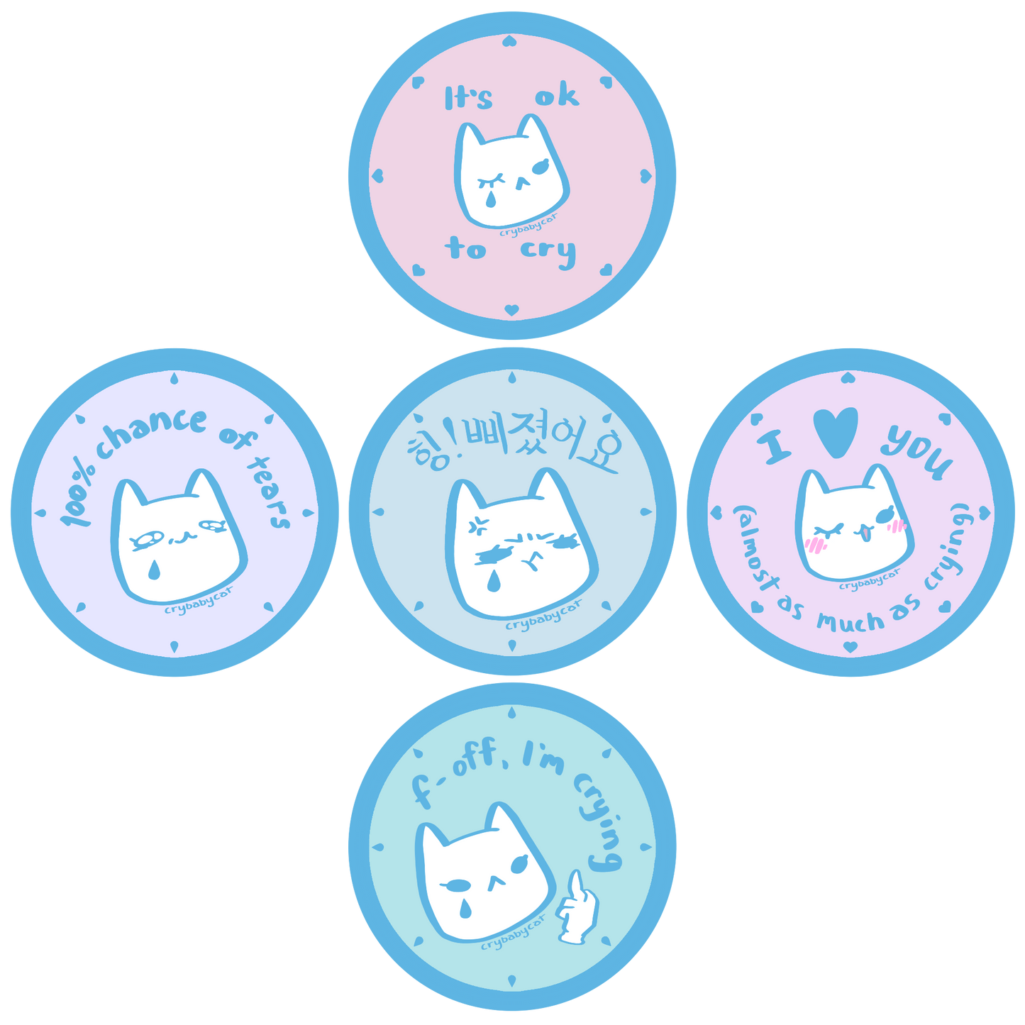 Mini Stamp Mood Sticker! - CrybabyCat Studio