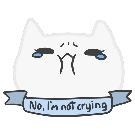 No I'm Not Crying Sticker - CrybabyCat Studio