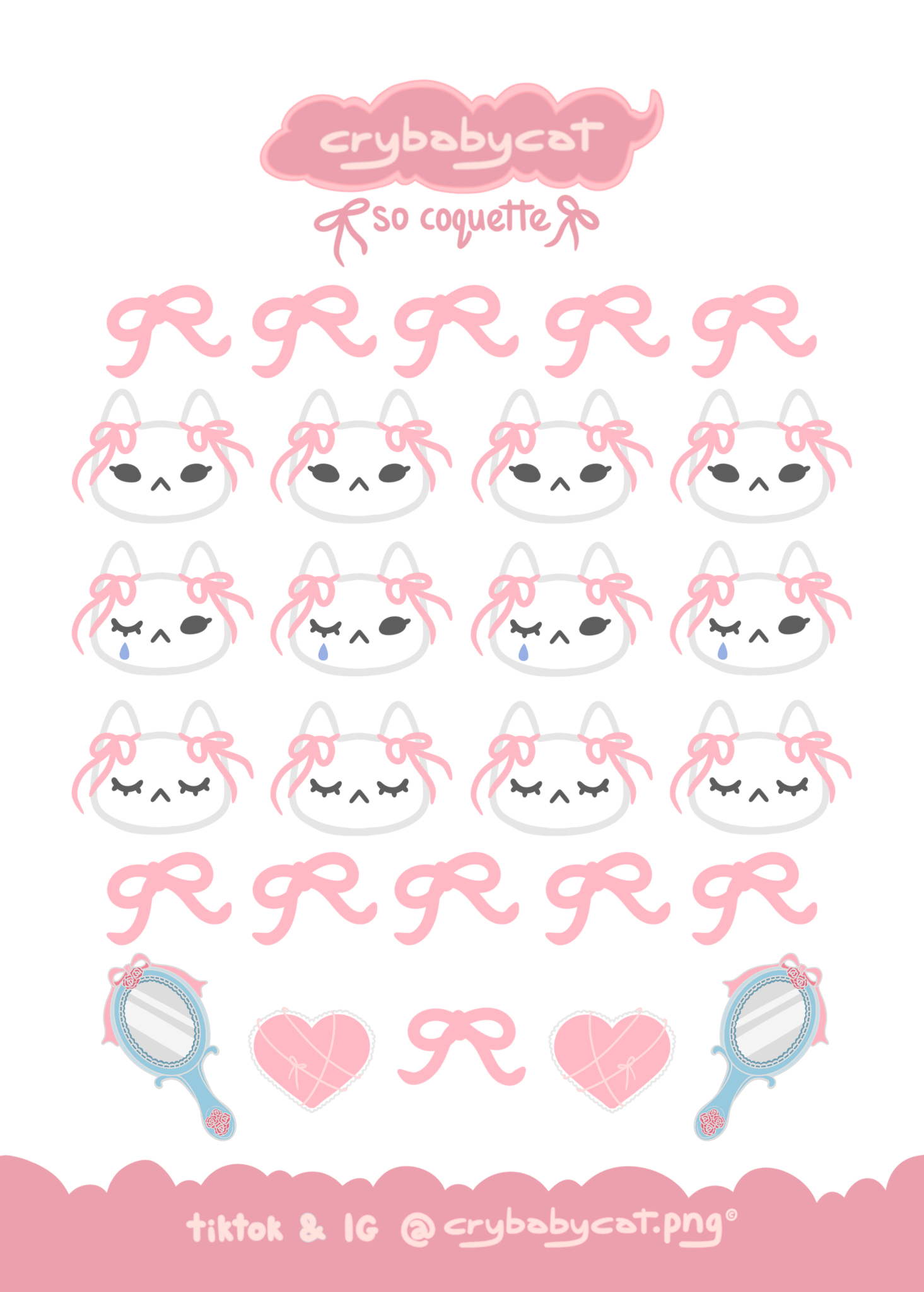 🎀 So Coquette 🎀 Mini Sticker Sheets - CrybabyCat Studio