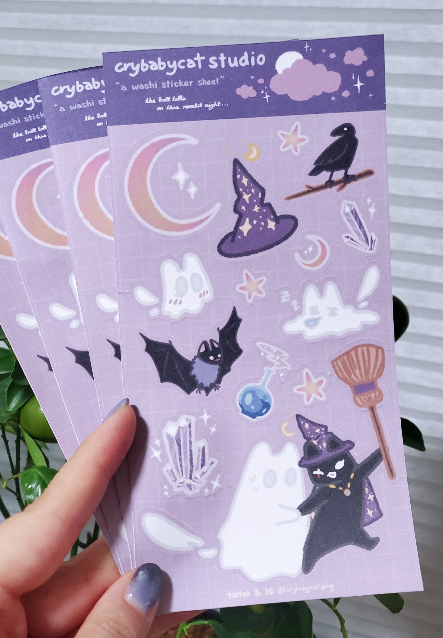 Spooks & Witches 👻🔮 - Washi Sticker Sheet - CrybabyCat Studio