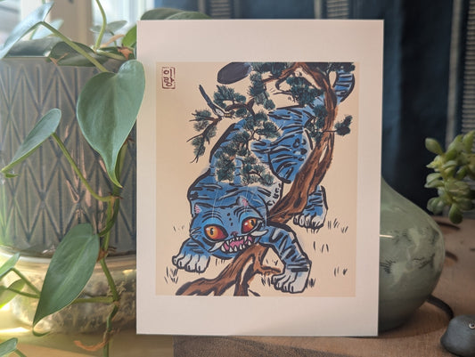 Tiger and Magpie (Derpy & Sussie) Minhwa | 1800s Unknown Korean artist Print - CrybabyCat Studio